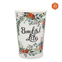 로앤그린 투고팩 플라워 종이컵 390ml(13온스), 1개입, 250개