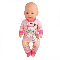 인형 귀여운 고양이 동물 상어 티셔츠 + 반바지 의류 세트 잠옷 미국 18 인치 소녀 인형 및 43cm 새로 태, 06 CL-0362-6