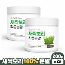 새싹보리 분말 효능 보리순 100% 식이섬유 보리새싹, 2통, 200g