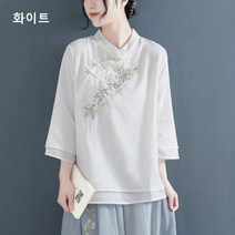 BestStar 빅사이즈 퓨전 플라워 자수 생활한복 꽃자수 여자개량한복 블라우스 NC-081611