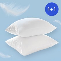 1+1 통세탁 가능한 항균 마이크로화이바 다운필 오코텍스인증 지퍼형 호텔베개솜 2p, (40x60)솜사탕항균베개솜