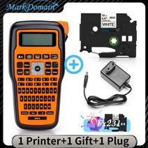 E1000 Pro 라벨 기계 산업용 제조기 라벨링 작업용 Heat Shrink Tube Labeller Brother TZe231 테이프와 호환 가능, Orange_미국 플러그