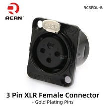NEUTRIK REAN 3 핀 XLR 소켓 커넥터 암수 금 주석 도금 YS145 YS146 소켓 D형 전력 증폭기 모듈 1-10 개, RC3FDL-B fit YS145BG_10 PCS