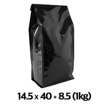 [이지포장]두꺼운 유광 블랙 커피봉투 1kg M방 밸브부착 가능 50매입, 50매