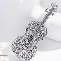 패션 바이올린 브로찌 뱃찌 정장 코트 액세서리 실버