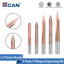 CNC조각기 XCAN V 모양 엔드밀 3.175mm 생크 밀링 커터 2030456090 도 2 플루트 조각 비트 라우터 CNC 카빙, [13] 90Dx0.2, 13 90Dx0.2
