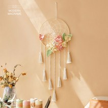 BW626F25 행잉플랜트 플라워 매듭공예 핸드메이드 마크라메 위빙룸 위빙클래스 월행잉 서양매듭 재료 트리 깃털 키링 드림캐쳐 모던 fg-00953