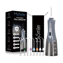 MySmile 구강 세정기 마이스마일 무선 350ML 워터 덴탈 플로서 휴대용 OLED, Gray