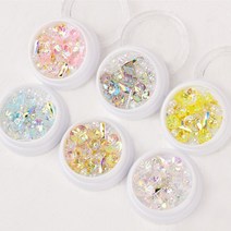 e세상 꽃 나비 구슬 라인 입체 젤네일파츠, 1개, 02 화이트