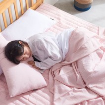 리빙홀세일 시어서커 홑이불 S-SS_시원한 얇은 면 이불 여름 침구 겹이불/홑이불, 핑크