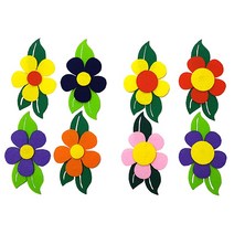 (디머스) 교실 게시판 환경 꾸미기 펠트 둥근꽃 4입, 단품