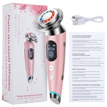 Microcurrent 얼굴 리프트 장치 피부 Rejuven RF V 얼굴 슬리밍 EMS 얼굴 마사지 LED 감소 턱 눈 케어 미용, 04 빨간