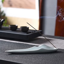 데코리타 세라믹 도자기 인센스 플레인 홀더 받침대, 화이트