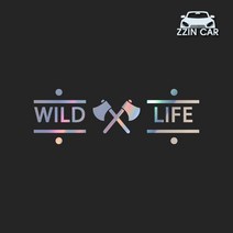 찐카 Wild Life 2 캠핑 데칼스티커 ZCCP-22 /캠핑스티커 /캠퍼스티커, 화이트, 중형