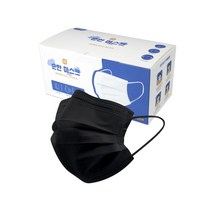 고르고 순한 일회용 덴탈 마스크 3중 필터 50매, 1box, 블랙