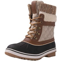 GLOBALWIN 여성용 방수 겨울 스노우 부츠 1910 브라운/베이지 8.5