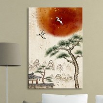 꾸밈 iw459-한국전통의수묵화나무중형노프레임 액자, 2타입-소나무2