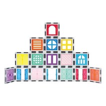 PicassoTiles 자석 타일 클립 창문 문 확장 세트 40피스 블록 빌딩 건설 장난감 STEM 교육 학습 쌓기 남아 여아용, PT26