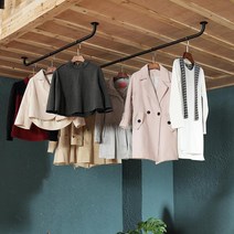 하이따거 옷가게 빨래 건조대 간편 설치 천장 벽걸이 U자형, 화이트 100x25