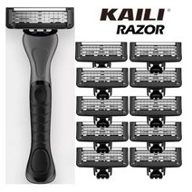 프리미엄 카일리 페이스 6중날 면도기 + 면도날 10개 세트, 면도기+면도날10개 세트