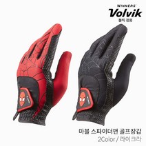 스포츠_ 볼빅 VBAB 마블 스파이더맨 라이크라 합피 골프장갑 왼손 남성, 블랙 S