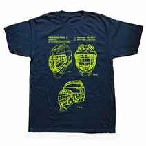 아이스하키 장비 용품 Funny Ice Hockey Goaltender Mask 특허 티셔츠 코튼 스트리트웨어 반팔 생일 선물, 21 NAVY_05 XL