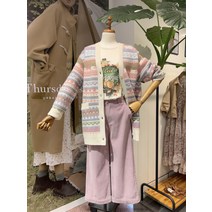 써스데이아일랜드 카우 자카드 롱 가디건(T216MCD141W)(1272575)