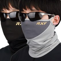 RXF 맥스나인 1+1 앞뒷면 라운드메쉬 여름 냉감 골프스킨 멀티스카프 파크골프, 블랙+그레이