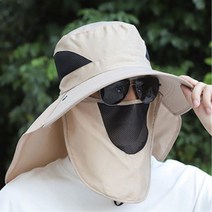 남성 여름 등산 낚시 햇빛 차단 마스크 탈부착 모자