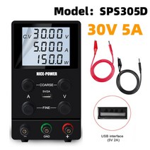 2023산업용 Ni 전원 전문가 작업자용그래밍 가능 DC 직류 실험실 전원 장치 30V 10A 120V 3A 전압 조정기, 01 SPS305D BlAC 교류k_02 110V