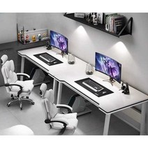 2인컴퓨터책상 2인용 게이밍 테이블 컴퓨터 책상, F