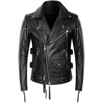 HarleyDavidson 기관차 헤드 레이어 소가죽 남자용 가죽 자켓 비스듬한 지퍼 오토바이 팀 슬림 코트, 2XL, 나이트 블랙(탑 레이어 소가죽)