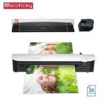 SL299 라미네이터 기계 세트 A4 크기 냉온 라미네이션 2 롤러 시스템 20 라미네이팅 파우치 및 종이 커터 코너 포함, 중국, 유럽 연합