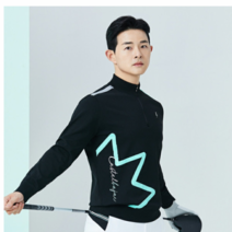 까스텔바작 남성 스트레치 아트웍 반집업 니트_BGASSW005BKBK