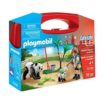 플레이모빌 Playmobil 18피스 팬더 케어테이커 휴대용 케이스 수납 박스 수납함 가방