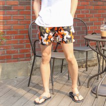 더블맨즈 국내생산 남자빅사이즈반바지 네온 카모플라쥬 반바지