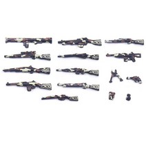 부품잠금 군사 무기 액세서리 피규어 부품 빌딩 블록 육군 군인 MOC 벽돌 SWAT 경찰 총 모델 완구 조립, 48 NO.7 camouflage, 한개옵션1
