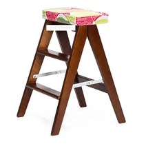 가정용 스텝 스툴 원목 접이식 발판 사다리 화분 디딤대 보조 계단 발 받침대 hlm-3006 크리 에이 티브 벤트 우드 의자 간단한 주방 단계 의자 다기능 나무 의자 랙, e