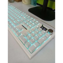 [chentgyi] LANGTU 무선 기계식 핫스왑 키보드 LT104/ 화전 버튼/LED 스크린/RGB램프/듀얼 시스템 지원, LT104-유선버전-화이트