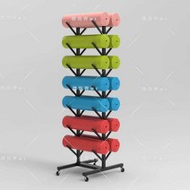 요가 매트 정리대 요가 헬스장 수납 바구니 폼롤러랙, 골드단면4단4장수납