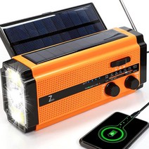 Zpincsipo 5000mAh Hand Crank Emergency Weather Radio Large X5 Solar Panel NOAA/AM/FM Radio Phone Cha, 5000mAh（Orange)