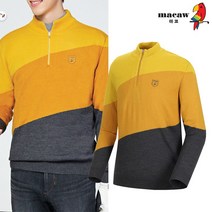 [마코 SALE] (남성)사선 배색 반집업 티셔츠_MJM4SW15