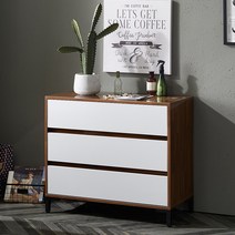 달리빙앤 셀레나 3단 서랍장 B타입, 멀바우화이트