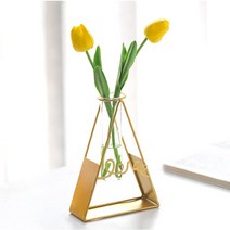 [ 아르띠콜로 북유럽 화병 ] 조화 플라워 꽃병 세트 꽃 선물 축하 홈 거실 카페 사무실 소품 감성 인테리어 방 거실 원룸 안방 침실 신혼 집 자취방 셀프 꾸미기 주방 촬영 용품, 세모화병+튤립