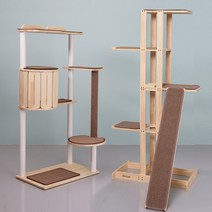 먼치킨 숨숨집 DIY 대형 원목 캣타워, 먼치킨캣타워5단