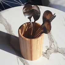 대나무 원목 수저통 수저꽂이, 1개