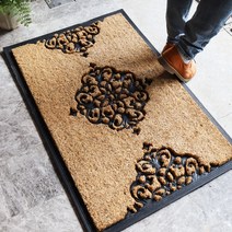 인도 친환경 야자 코코넛매트 야자수 현관 팔반 업소용 사무실 반원형러그, F + 600mm×900mm