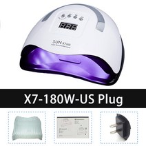 UV램프 젤네일램프 젤램프 전문가용젤네일램프 180W 태양 X7 최대 네일 램프 57 구슬 적외선 센서 라이트 1, 02 US Plug