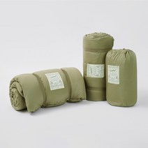 깃든 감성 캠핑 차박 이불 침낭, [헤비]카키 색상, 캠핑이불+패드+베개2개(솜포함), 카키