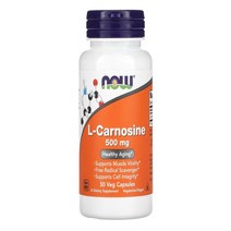 NOW Foods 나우푸드알라닌 히스티딘 L-카르노신 500mg 베지 캡슐 50정